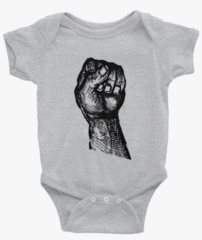 Closed Power Fist Baby Onesie Short Sleeve - Baby Onesie, transparent png #1685920
