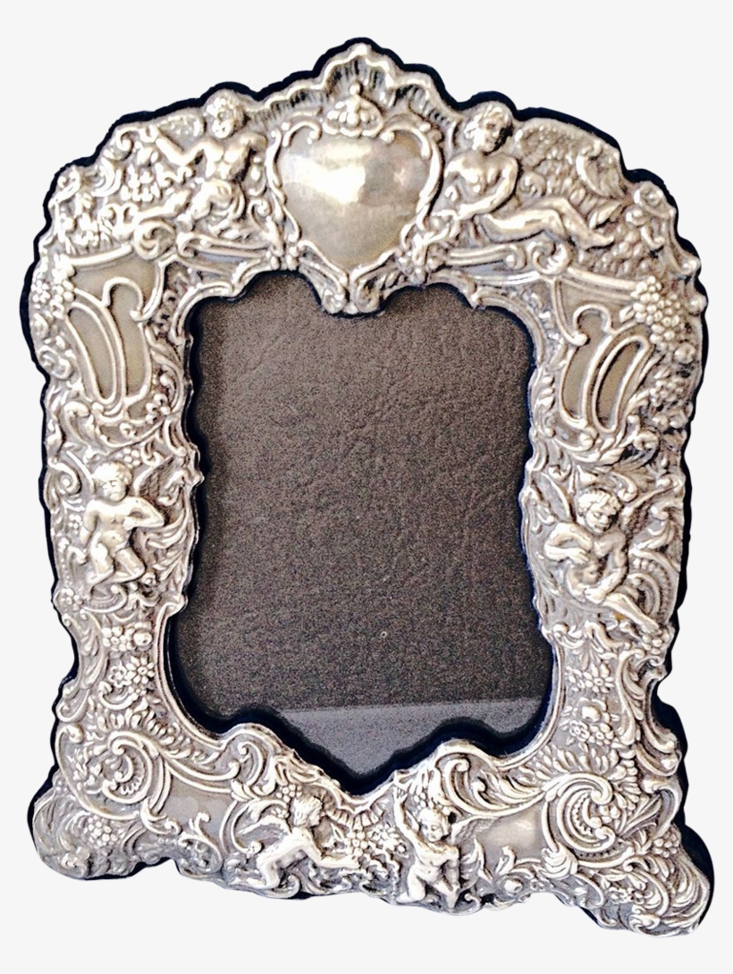 Silver Picture Frame Repousee With Cherubs Vintage - Picture Frame, transparent png #1686437