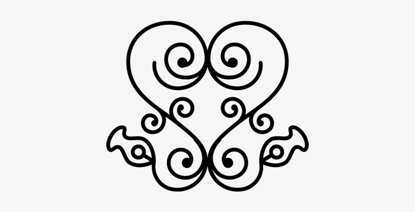 Heart Of Swirls In Floral Ornamental Design Vector - Png Ornaments Corazon, transparent png #1686647