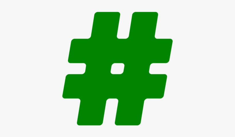 Green - Hashtag, transparent png #1687154