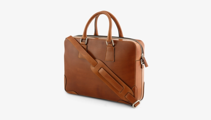 Italian Leather Briefcase With Shoulder Strap-cuoio - Briefcase, transparent png #1687233
