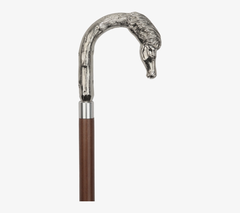 Elegant Italian Nickel Plated Horse Head Cane - Elegant Nickel Plated Horse Tourist Style Walking Cane-, transparent png #1687504