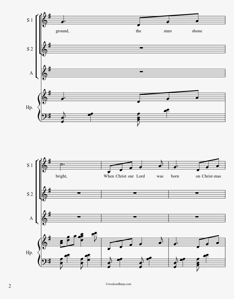 The Snow Lay On The Ground Sheet Music Composed By - Piano, transparent png #1688618