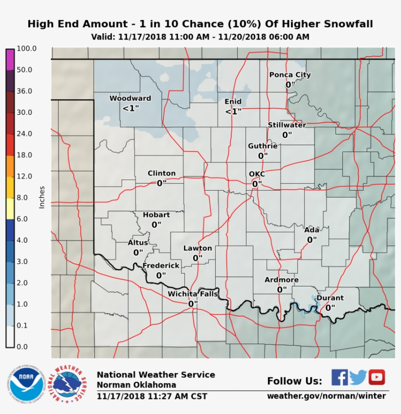 Maximum Potential Snow Accumulation - National Weather Service, transparent png #1688732