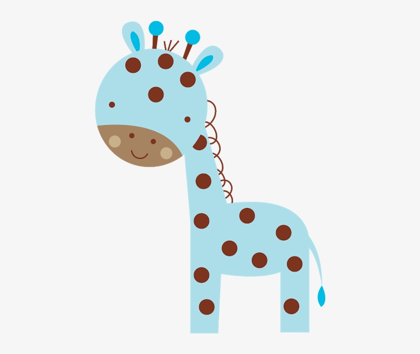 Baby Giraffe Clip Art - Baby Blue Giraffe Clipart, transparent png #1689019
