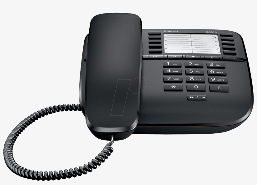 Telephone, With Cord, Black Gigaset Communications - Gigaset Da510, transparent png #1689212