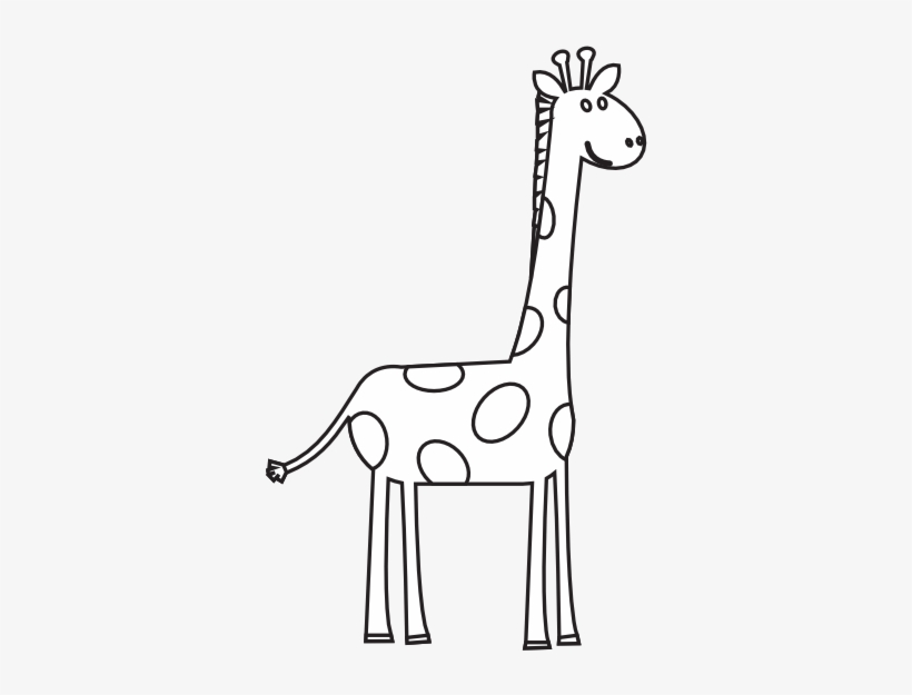 Giraffe Clipart Black And White - Black And White Giraffe Clip Art, transparent png #1689475