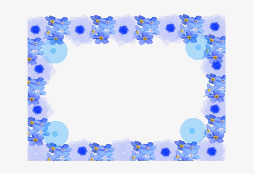 Blue Flower Frame Png - Blue Floral Frame Png, transparent png #1689572
