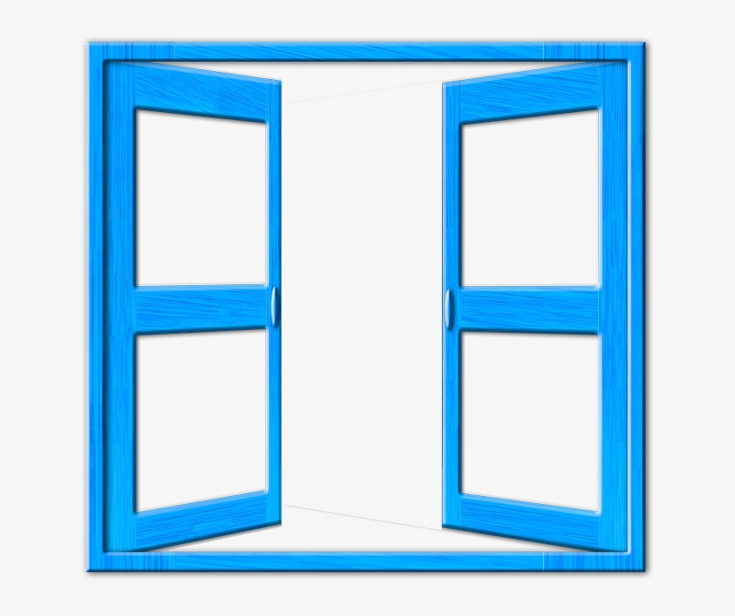 Window, Blue, Frame, Open - Home Door, transparent png #1689831