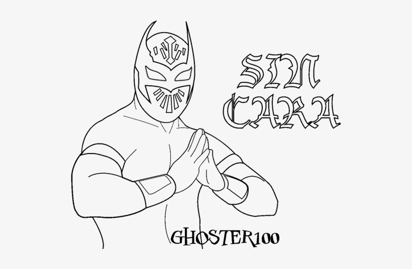 Wwe Sin Cara And Rey Mysterio Coloring Pages Printable - Imagenes De Luchadores Para Colorear, transparent png #1689892