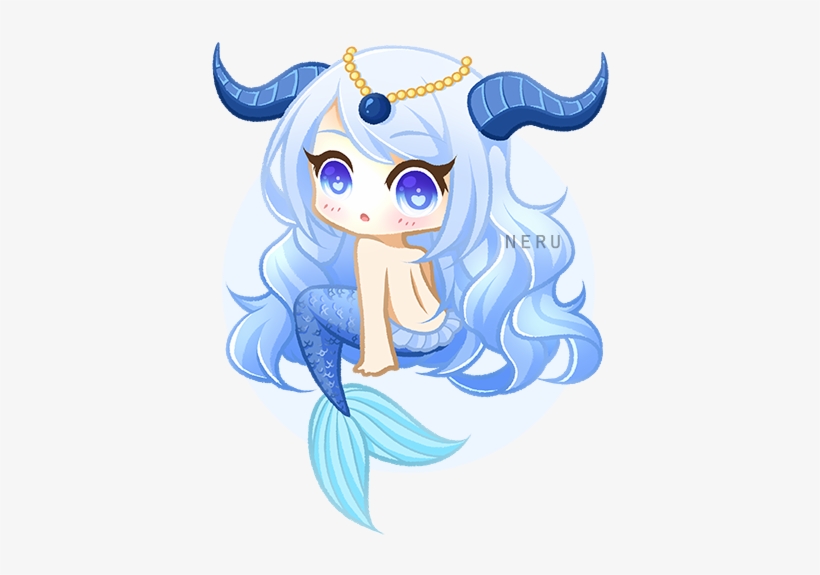 Zodiac Drawing Capricorn Banner Free Stock - Cute Chibi Drawings Capricorn, transparent png #1690502