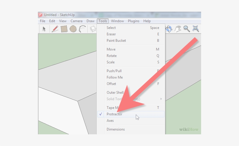 Image Titled Create A Mitered Angle Using The Protractor - Google Sketchup, transparent png #1690514