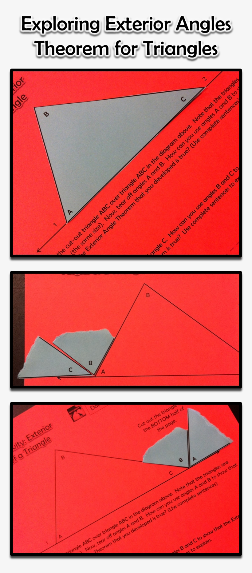 Exterior Angles Of A Triangle Inquiry Activity - Triangle, transparent png #1690684