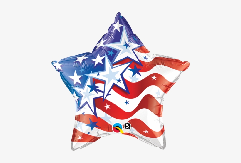 Stars And Strips Forever Star Shape Foil Balloon 50cm - Cushion, transparent png #1691465