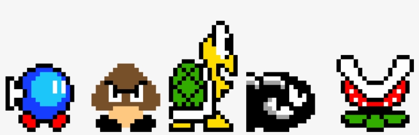 Mario Enemies - Mario Enemies Pixel Art, transparent png #1691513