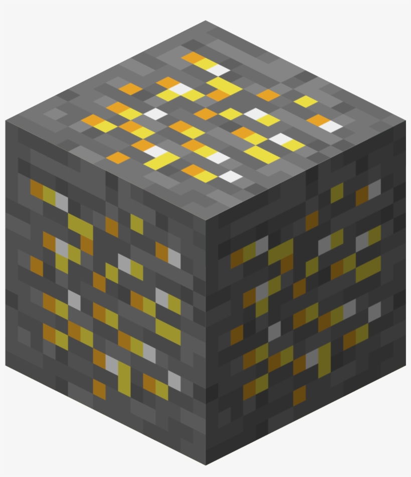 Gold Ore - Minecraft Gold Ore Block, transparent png #1691516