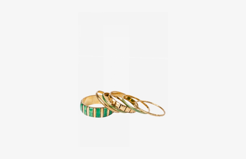 Green And Gold Square Pattern Bangles - Gold, transparent png #1691767