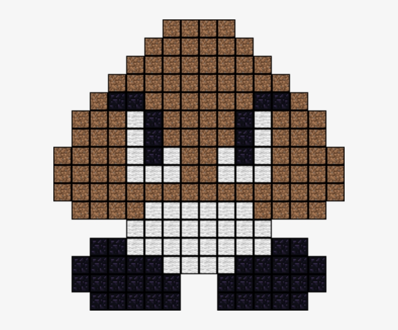 Minecraft Pixel Art Mario Goomba Free Transparent Png