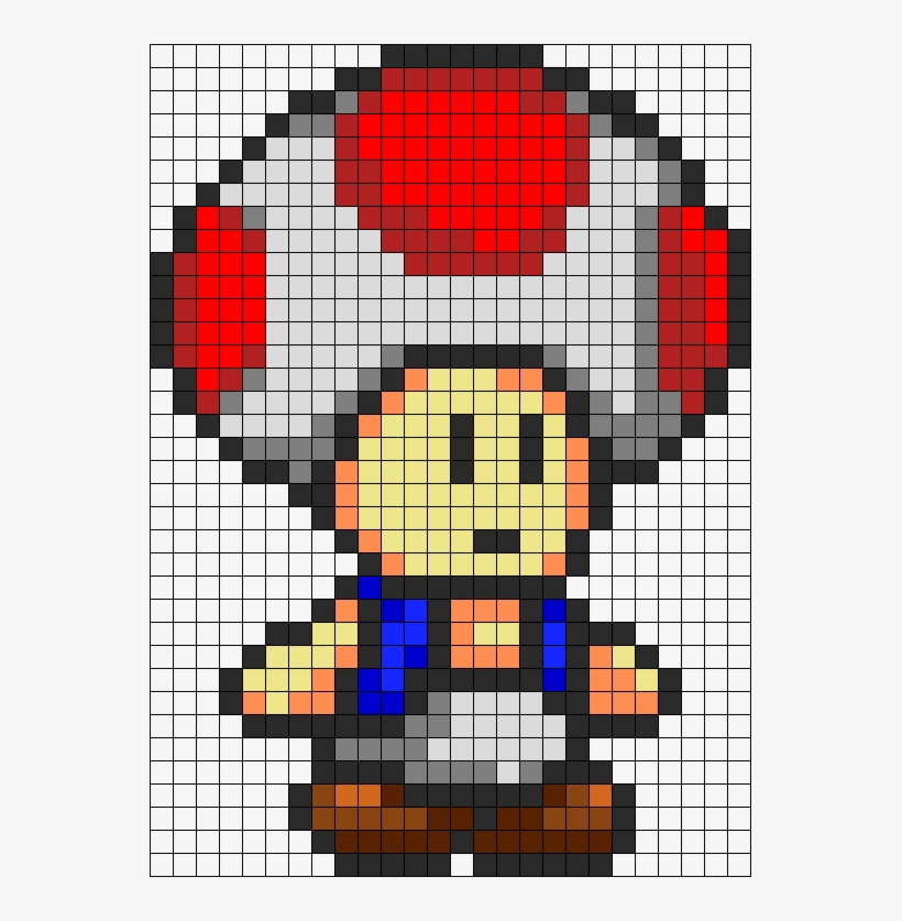 Toad Perler Bead Pattern - Toad En Pixel Art, transparent png #1691919