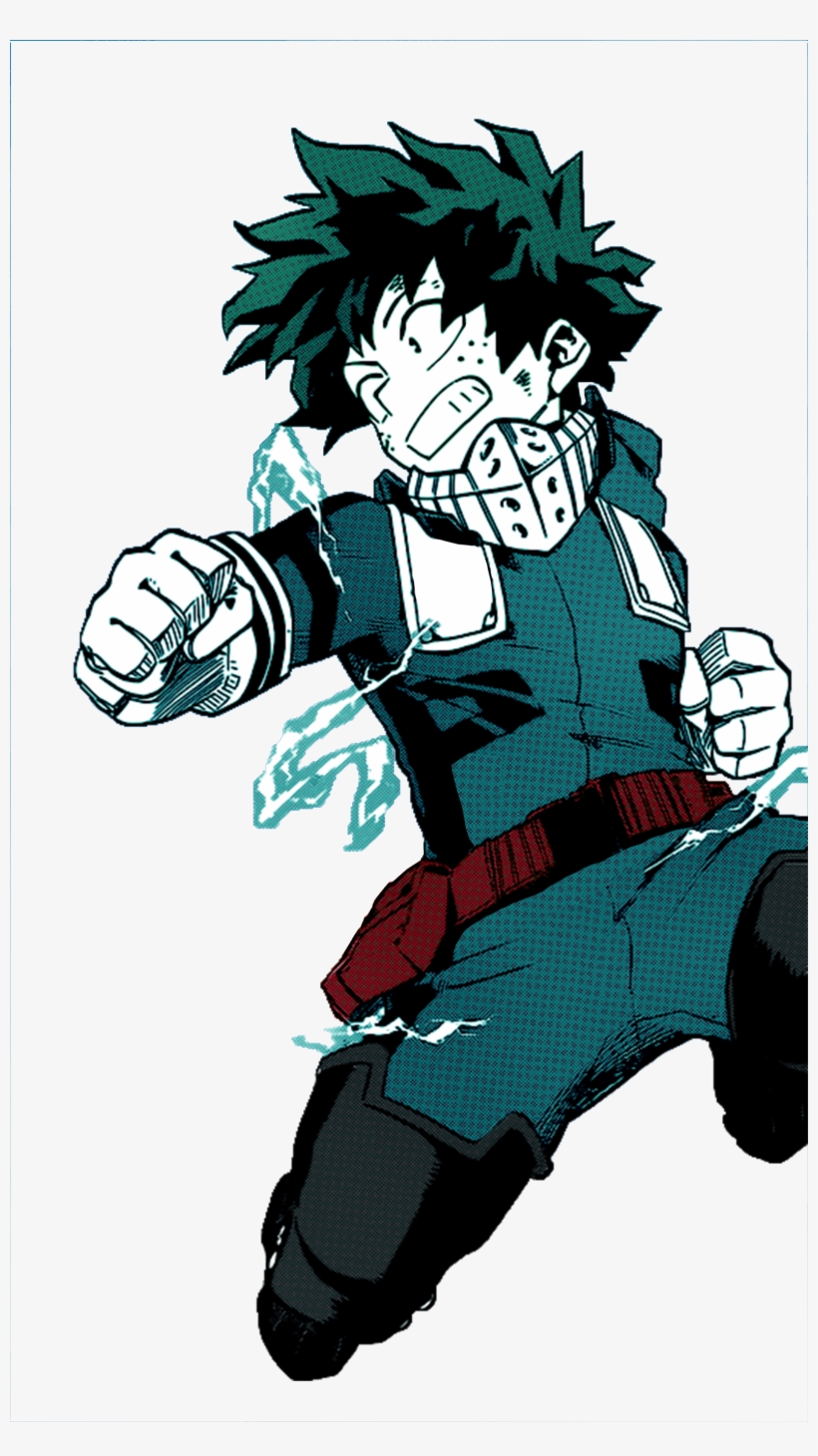 Redraw/colordeku Recolour - My Hero Academia Deku Wallpaper Black And White, transparent png #1692102