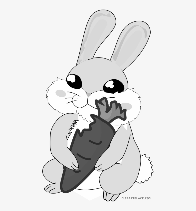 Clipart Bunny Carrot - Rabbit With Carrot Clipart, transparent png #1692730