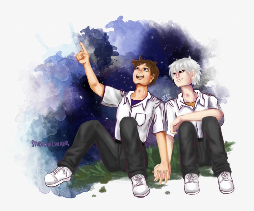 A Quick Painting Of Our Favorite Two Cuties ❤ Transparent - Cartoon, transparent png #1692960