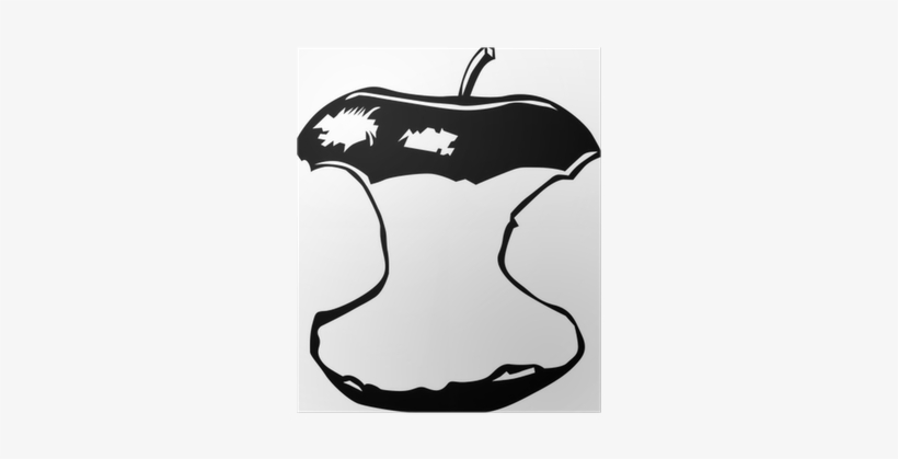 Black And White Apple Core, transparent png #1693084