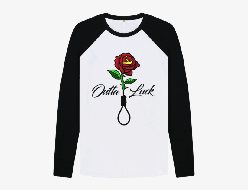 Black-white Dead Rose Baseball Tee - Sleeve, transparent png #1693422