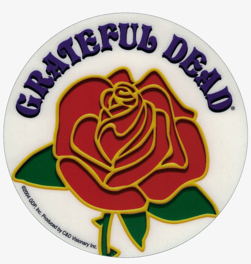 Grateful Dead Logo With Rose - Grateful Dead Rose With Logo Sticker, transparent png #1693795