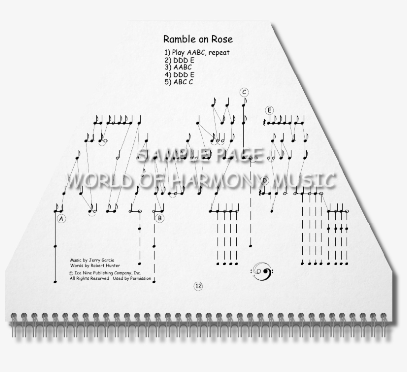 Grateful Dead Rose Png - Zither And Lap Harp Arranged Music, transparent png #1694069