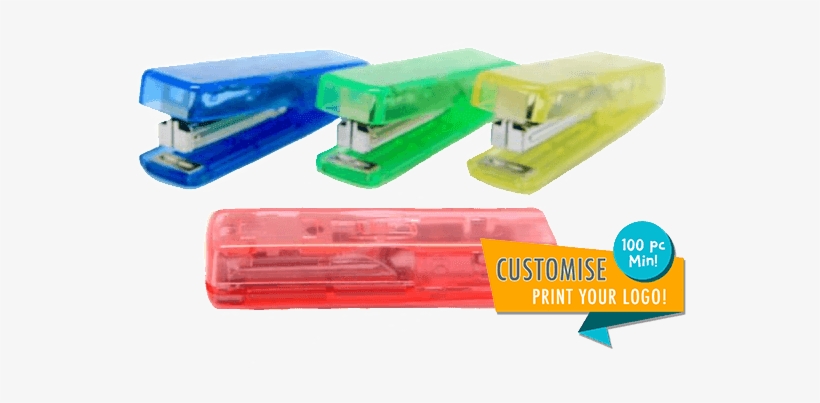 Collabsible Stapler With Plastic Shell In Blue, Green - Yellow, transparent png #1694414