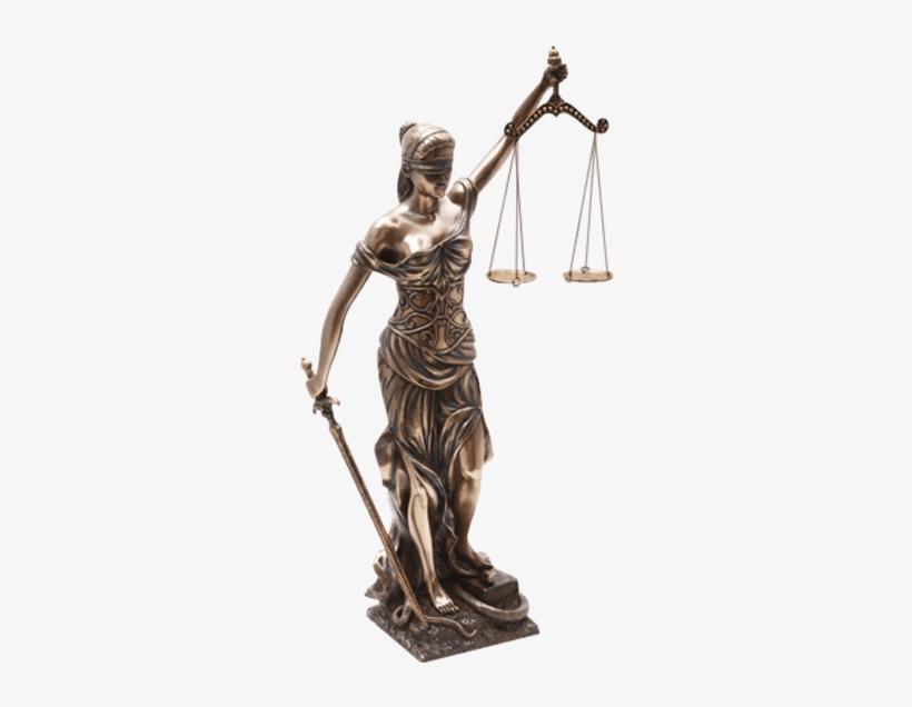 Lady Justice Statue Png Svg Freeuse Library - Brass Lady Justice Sculpture, transparent png #1696004