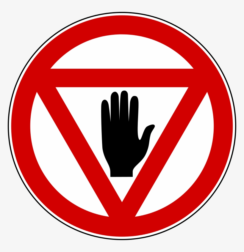 Picture Of A Stop Sign Free Download Clip Art - Road Sign With A Hand, transparent png #1696405