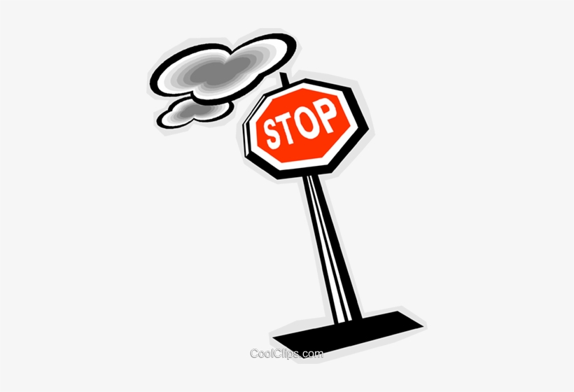 Stop Sign Royalty Free Vector Clip Art Illustration - Road Transport, transparent png #1696577