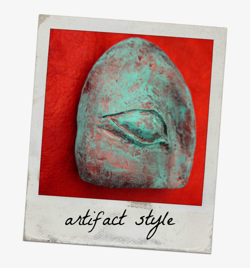 Paper Mache Eye Sculpture, Patina Blue Recycled Abstract - Sculpture, transparent png #1696783