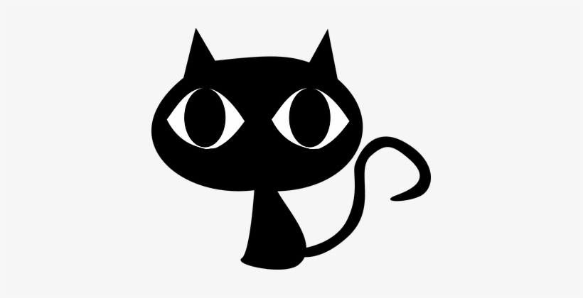 Cat Animal Eyes Feline Cartoon Comic Black - Black Cat Face Clipart, transparent png #1697398