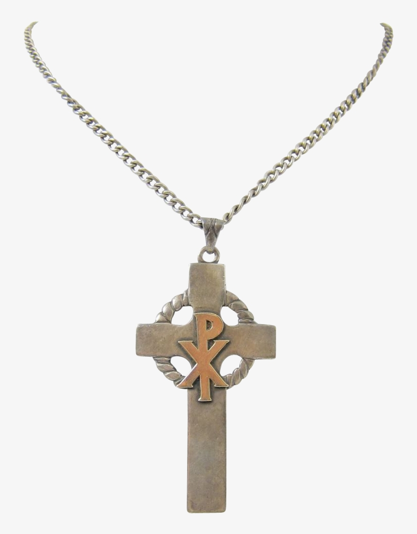 Png Download Sterling Silver K Yellow Gold Chi Rho - Celtic Necklace Cross Png, transparent png #1697691