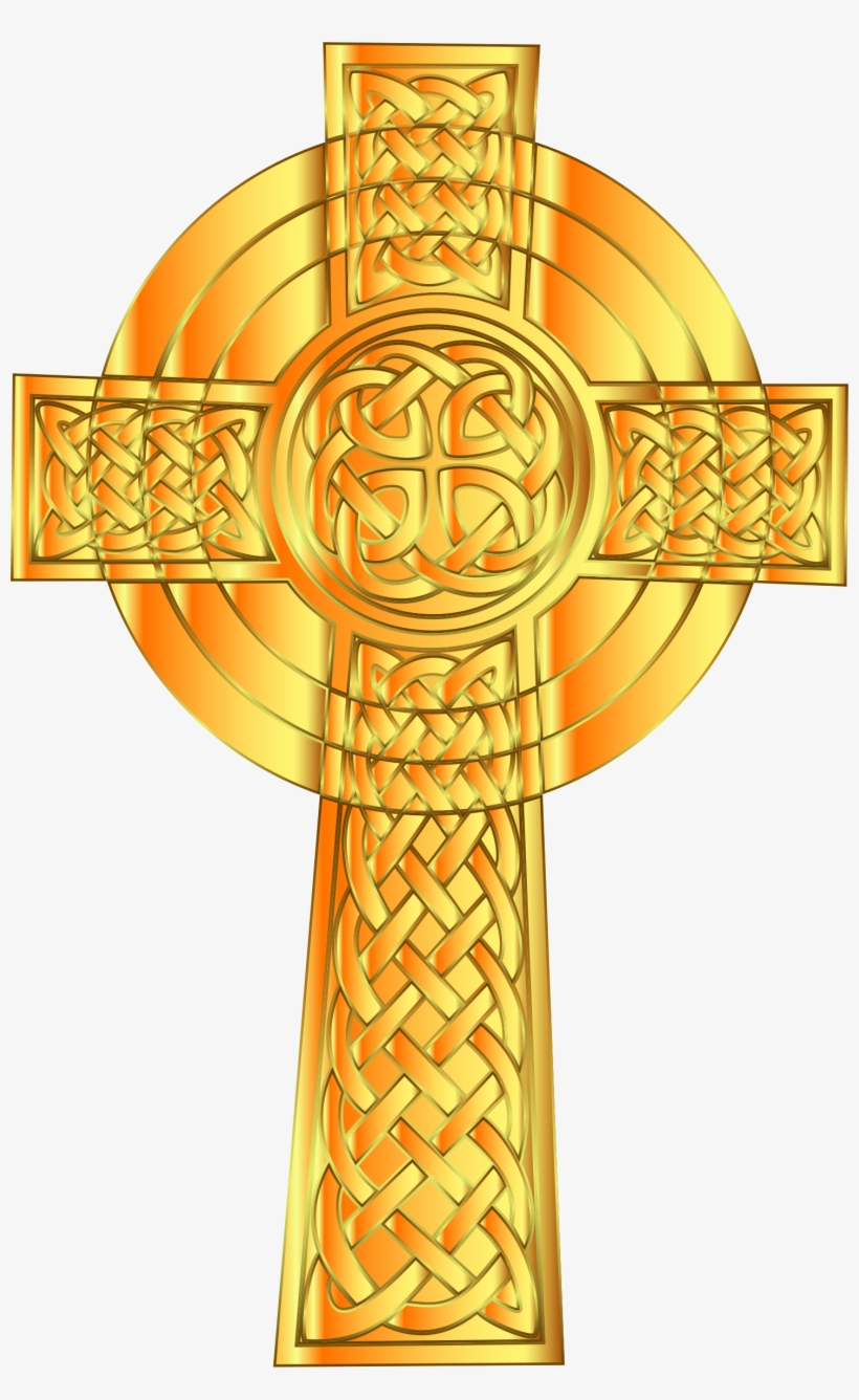Celtic Cross Christian Cross Crucifix Clip Art - Cross Golden Png, transparent png #1698985