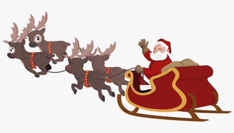 Santa Transparent Sleigh - Santa Claus Sleigh Png, transparent png #1699681