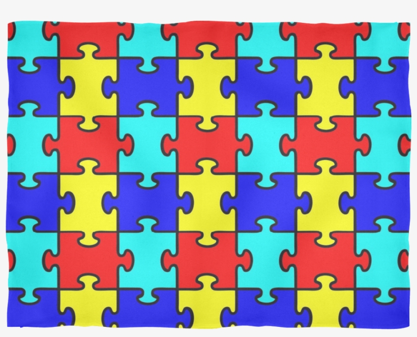 Autism Puzzle Pieces Soft Fleece Blanket - Autism Puzzle Pieces, transparent png #1699880