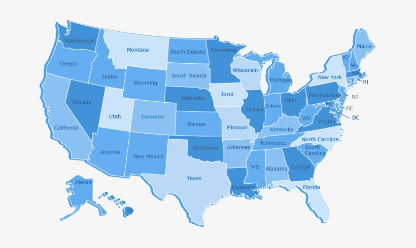 Blue Us Map Png, transparent png #170115