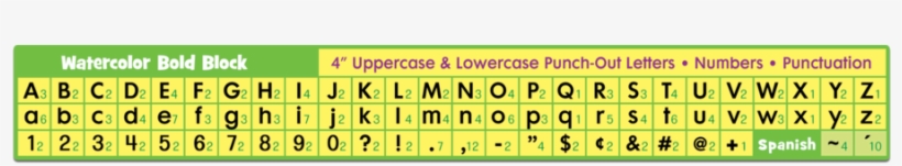 Watercolor Bold Block 4" Letters Combo Pack Alternate - Parallel, transparent png #170715