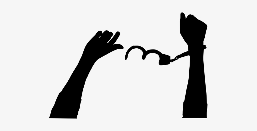 Silhouette, Hands, Handcuffs, Freedom - Hand, transparent png #171960