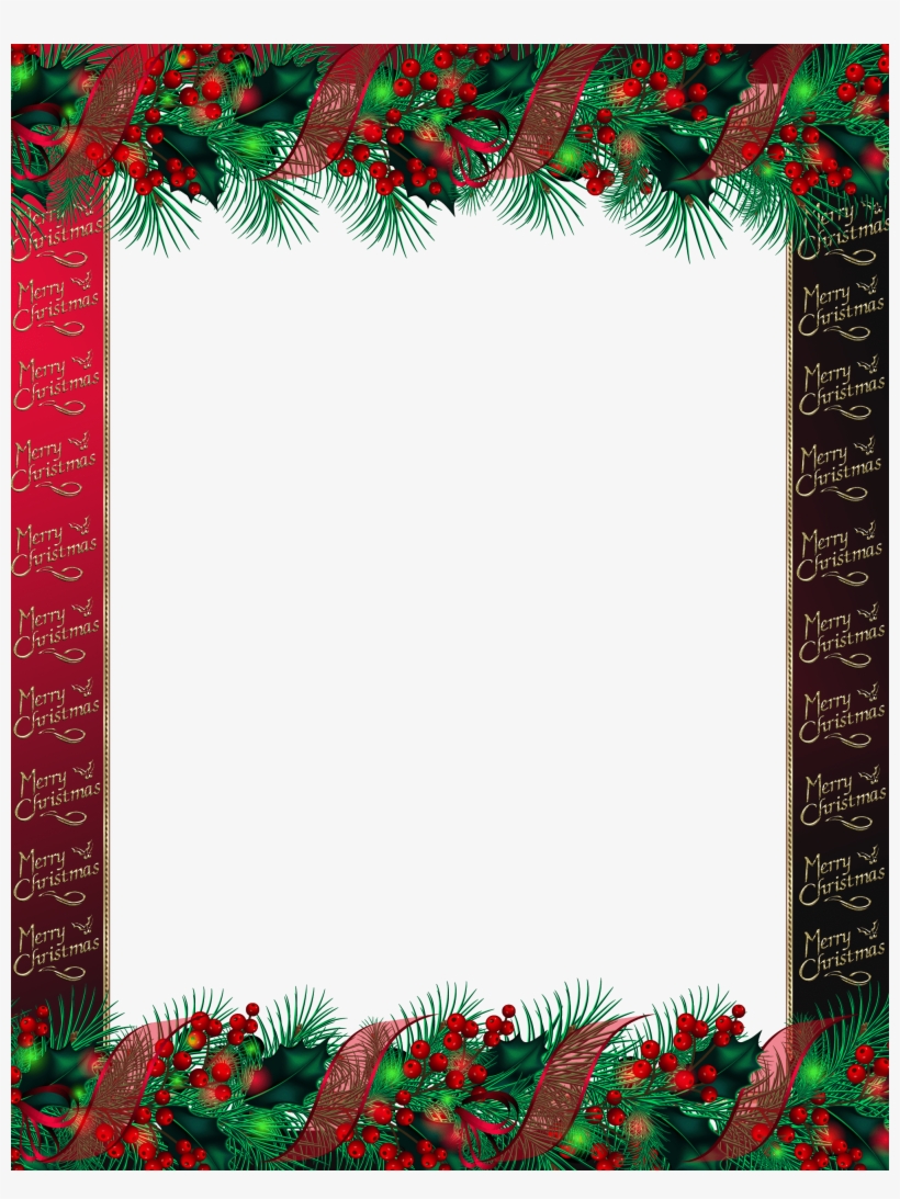 Red Merry Christmas Png Photo Frame - Merry Christmas Png Frame, transparent png #172134