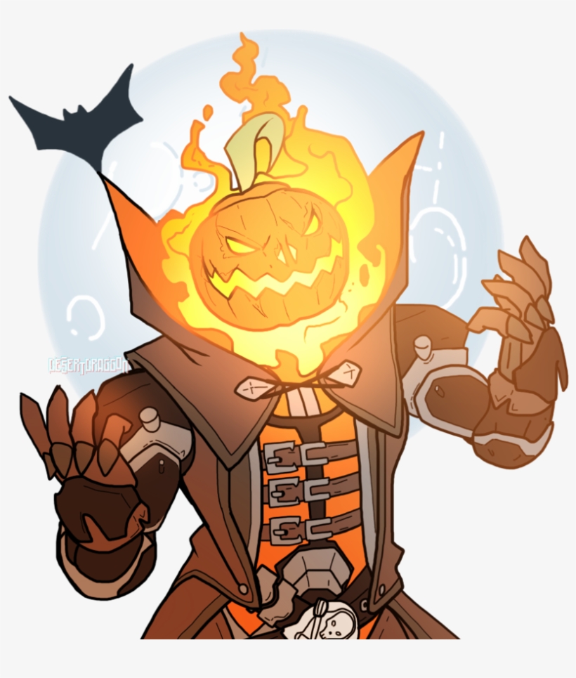 Pumpkin Reaper By Desertdraggon - Overwatch Drawings Reaper Pumpkin, transparent png #173386