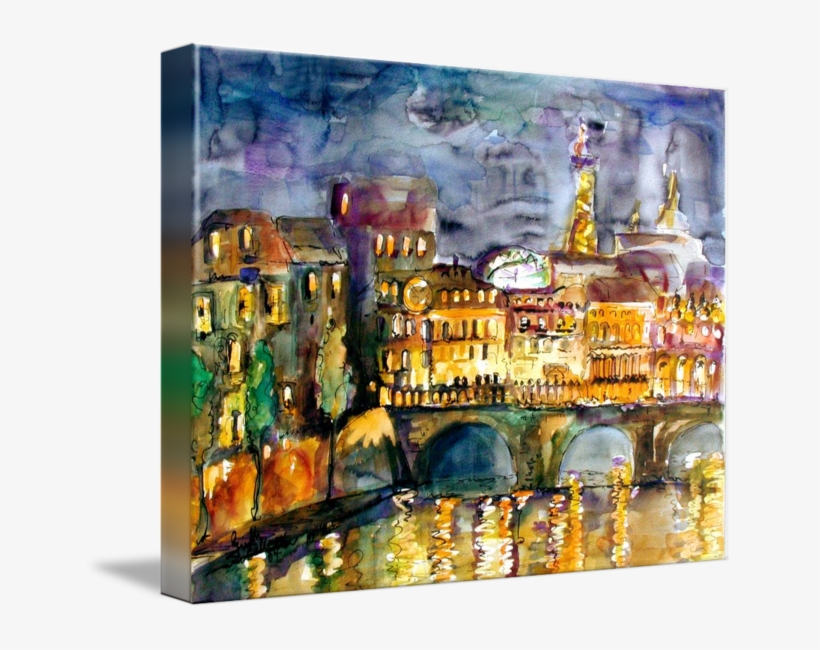 Agatha Andersen Pictures, Watercolor Rain In Paris - Gallery-wrapped Canvas Art Print 21 X 16 Entitled Paris, transparent png #173524