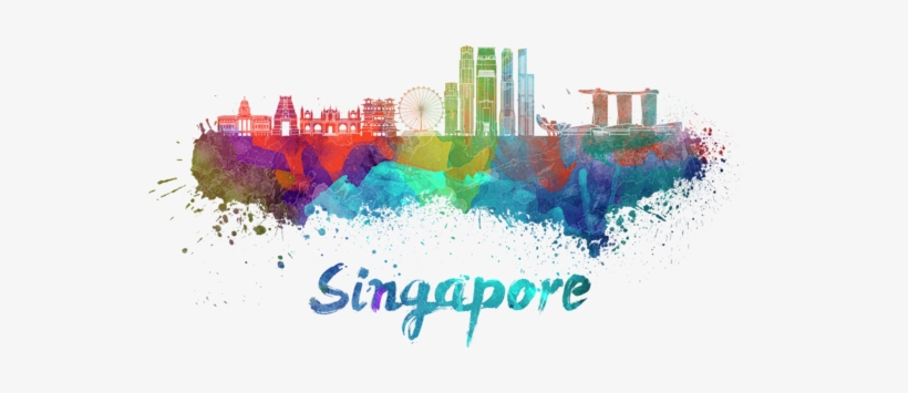 Click And Drag To Re-position The Image, If Desired - Singapore Skyline Watercolor, transparent png #174172