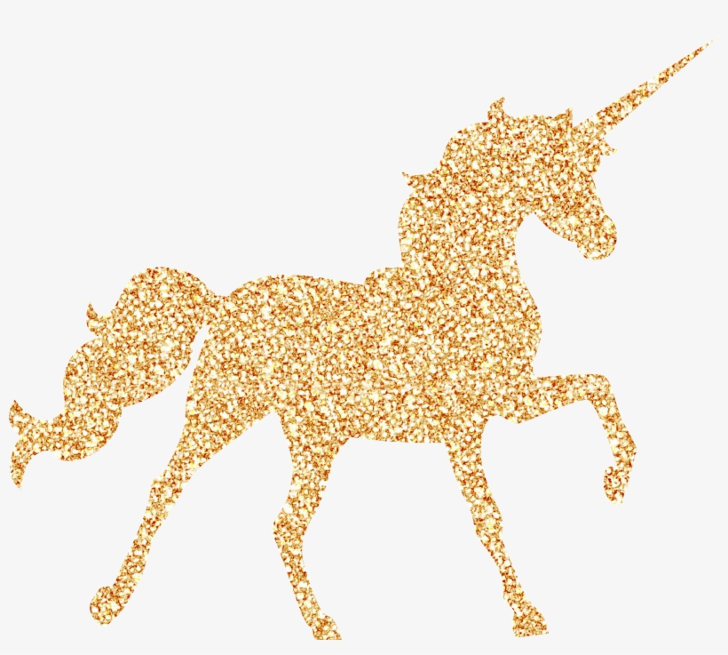 Gold Unicorn Png - Gold Unicorn Silhouette, transparent png #174350
