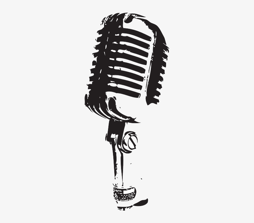 Old, Microphone, Record, Sound, Antique, Fashioned, - Black And White Microphone, transparent png #174438