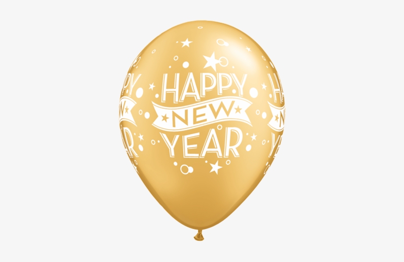 11" New Year Confetti Dots Gold Latex Balloons - New Years Balloons, transparent png #174463